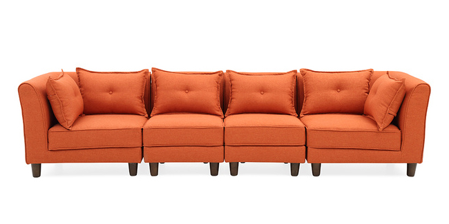 Mara Modular Fabric Sofa (Rust)